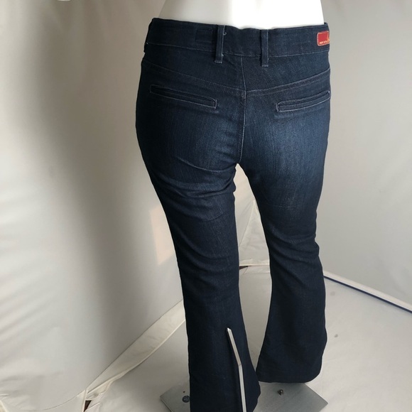 Adriano Goldschmied Goldie patch pocket bell bottom dark rinse blue jeans - Picture 3 of 10